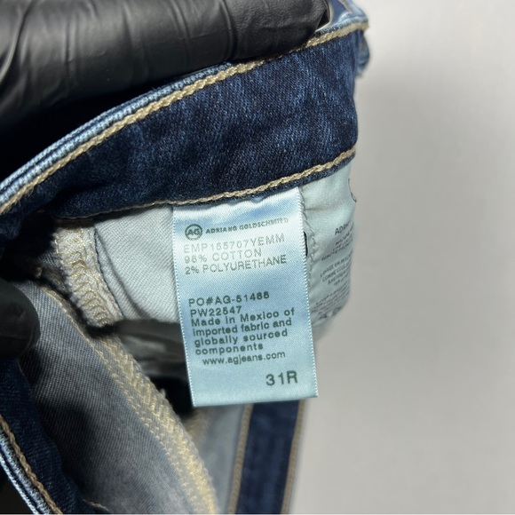 AG Adriano Goldschmied Prima Cigarette Crop Jeans Women’s 31 Blue Mid Rise Denim - Picture 8 of 14